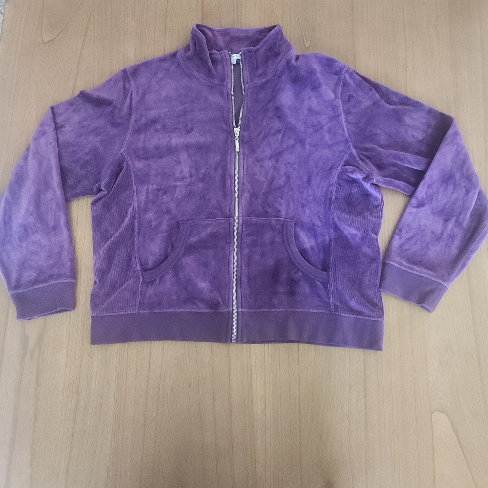 Purple Velour Track Jacket